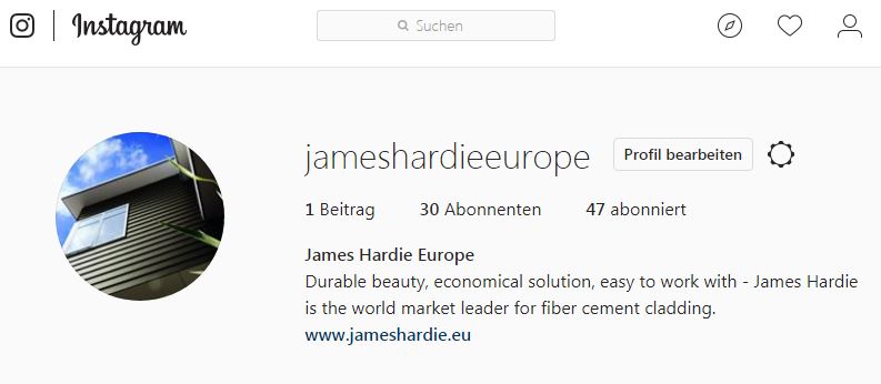 James Hardie Europe ist jetzt auch auf Instagram!